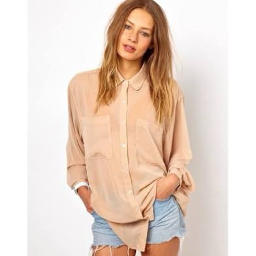 AMERICAN APPAREL, Chiffon blouse, blush OS